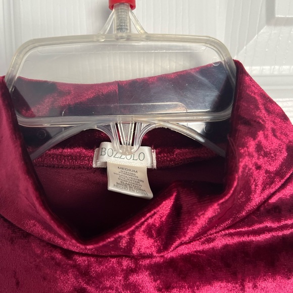 Bozzolo Burgundy Turtle Neck Long Sleeve Bodysuit - Picture 3 of 5